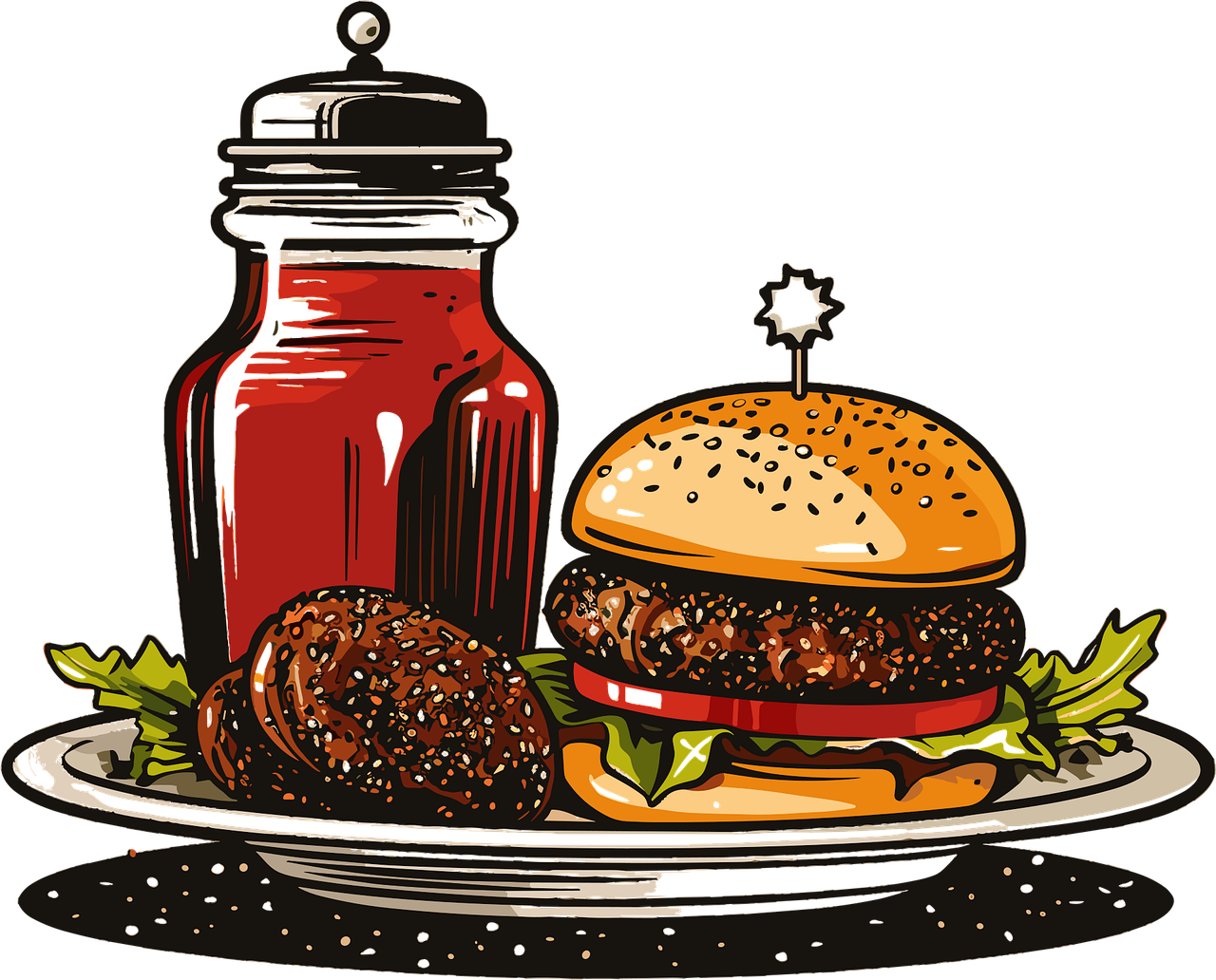 hamburger, burger, cheeseburger, sandwich, meat, beef, bread, tomato, fast, lunch, sesame, onion, snack, plate, food, fast food, burger, burger, burger, burger, burger